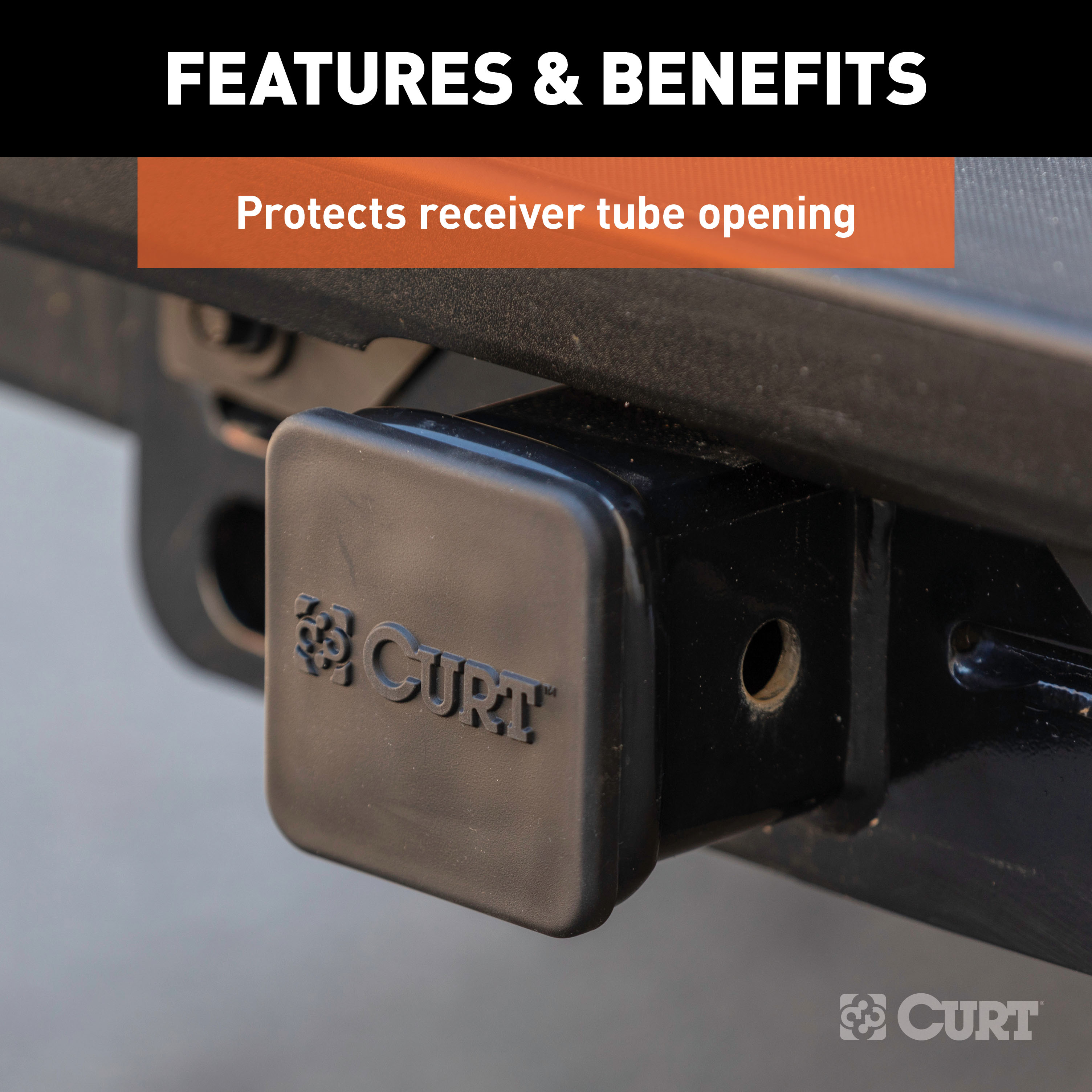 CURT 2-1/2" Rubber Hitch Tube Cover (Packaged) Trailer Hitch Cover thumbnail 4