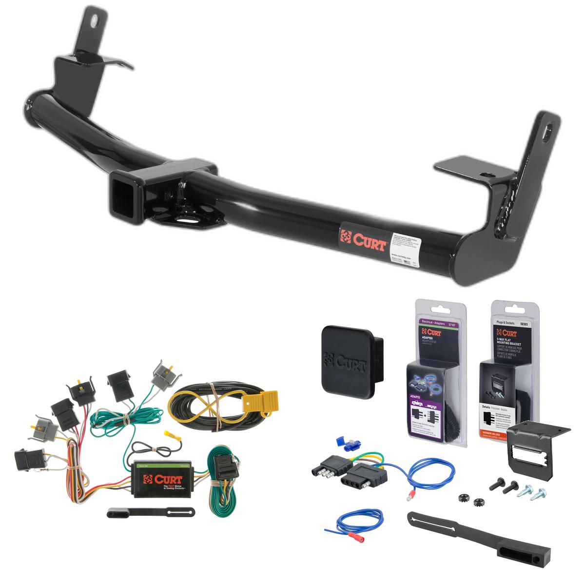 95 - 01 Ford Explorer Curt 2" Class 3 Trailer Tow Hitch + 5-Flat Wiring Kit Tow Boat/Utility Trailer with Surge Brakes 13540-1 thumbnail 0