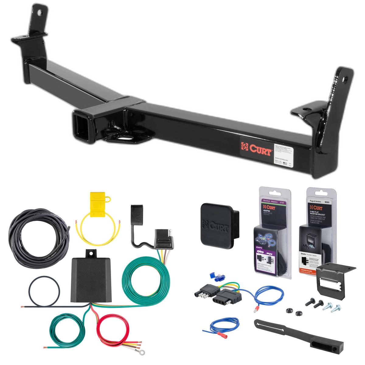 91 - 94 Mazda Navajo Curt 2" Class 3 Trailer Tow Hitch + 5-Flat Wiring Kit Tow Boat/Utility Trailer with Surge Brakes 13033 thumbnail 0