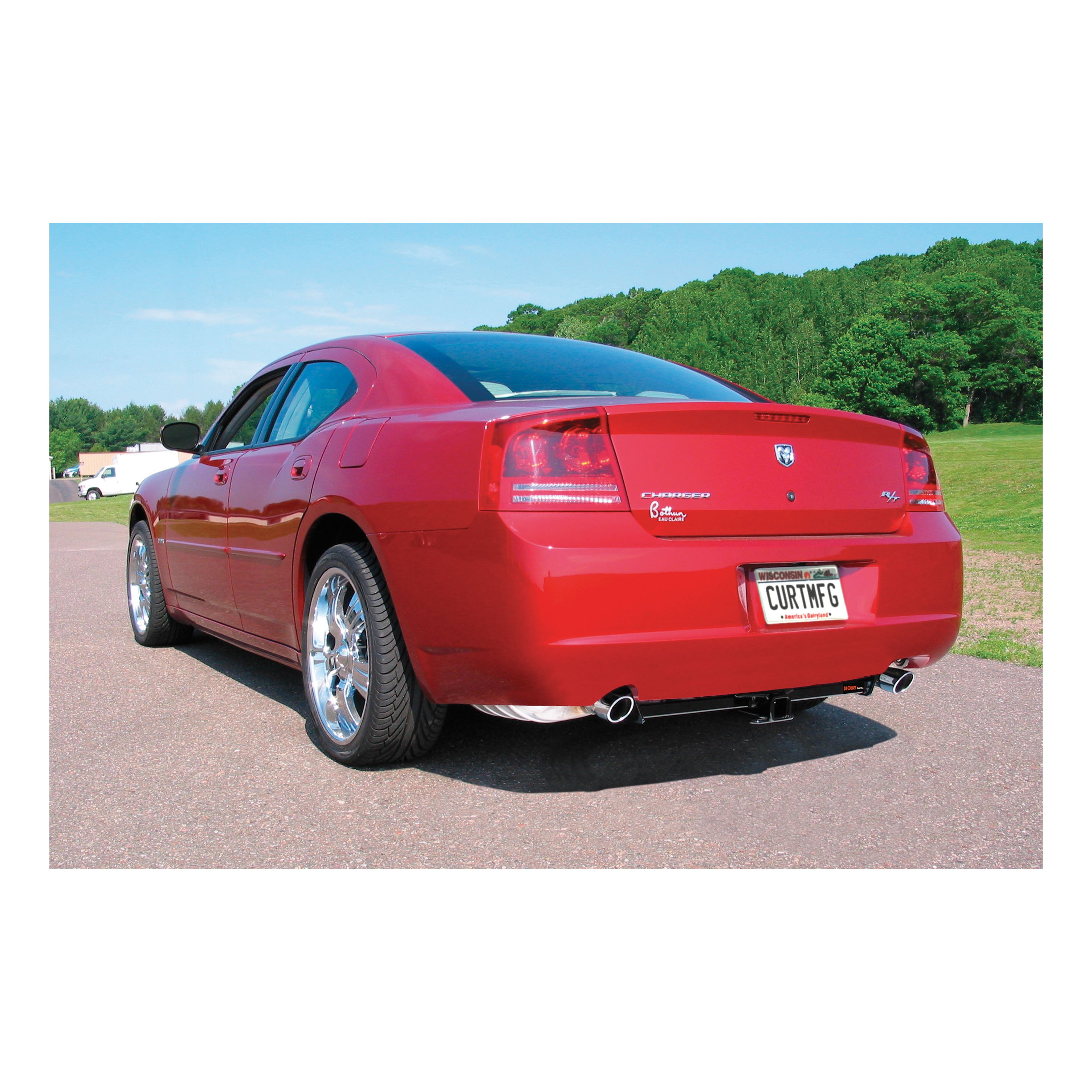 2005 - 2008 Dodge Magnum Curt 2" Class 3 Trailer Tow Hitch + 5-Flat Wiring Kit Tow Boat/Utility Trailer with Surge Brakes 13465 thumbnail 4