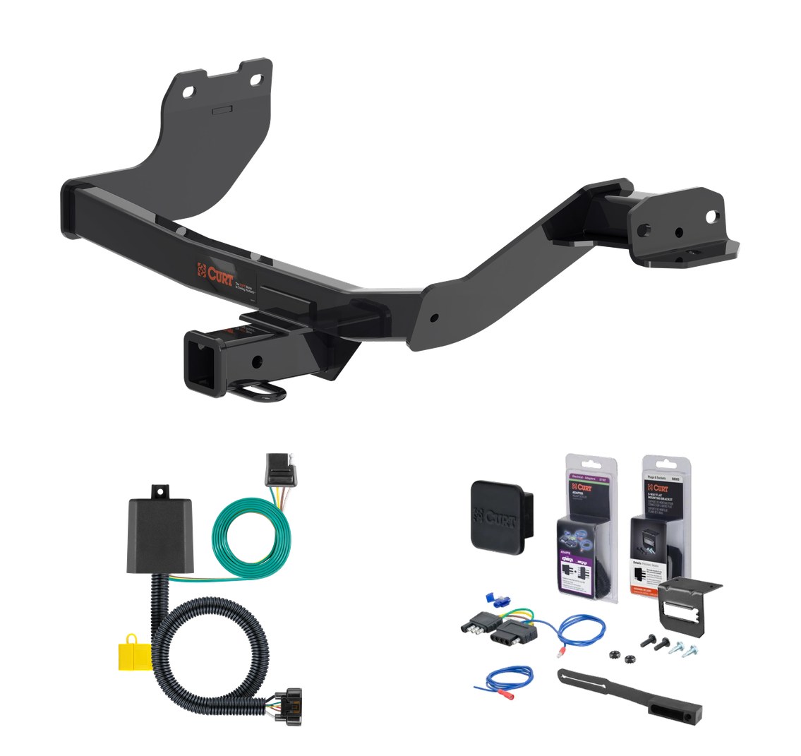 2022 - 2024 Hyundai Santa Cruz Curt 2" Class 3 Trailer Tow Hitch + 5-Flat Wiring Kit Tow Boat/Utility Trailer with Surge Brakes 13486 thumbnail 0
