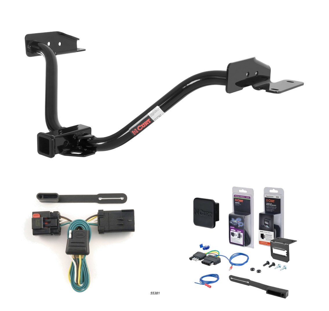2004 - 2008 Chrysler Pacifica Excluding hybrid Curt 2" Class 3 Trailer Tow Hitch + 5-Flat Wiring Kit Tow Boat/Utility Trailer with Surge Brakes 13529-1 thumbnail 0
