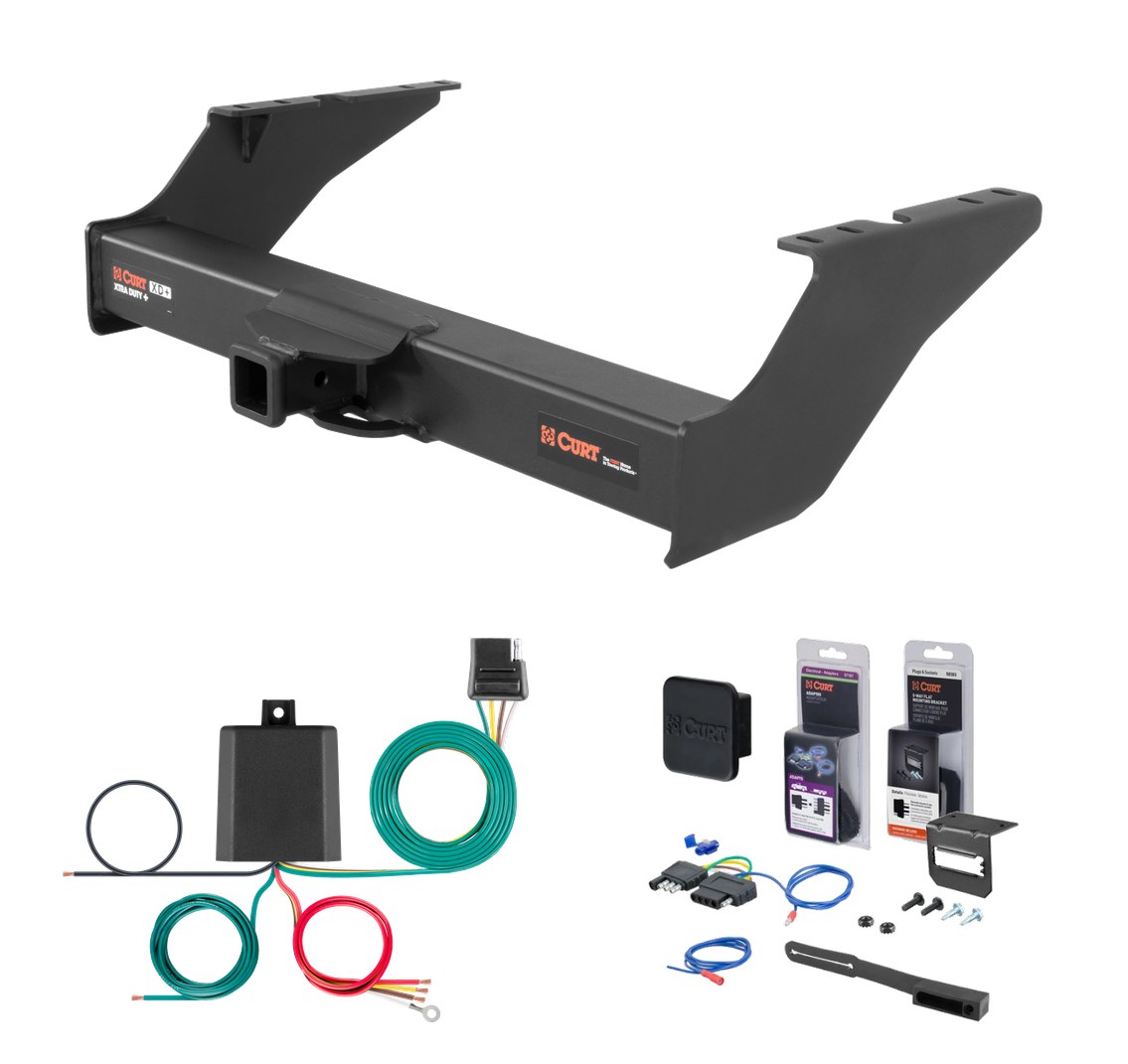 2008 - 2016 Ford F-250 Super Duty Curt 2" Class 5 Trailer Tow Hitch + 5-Flat Wiring Kit Tow Boat/Utility Trailer with Surge Brakes 15410 thumbnail 0