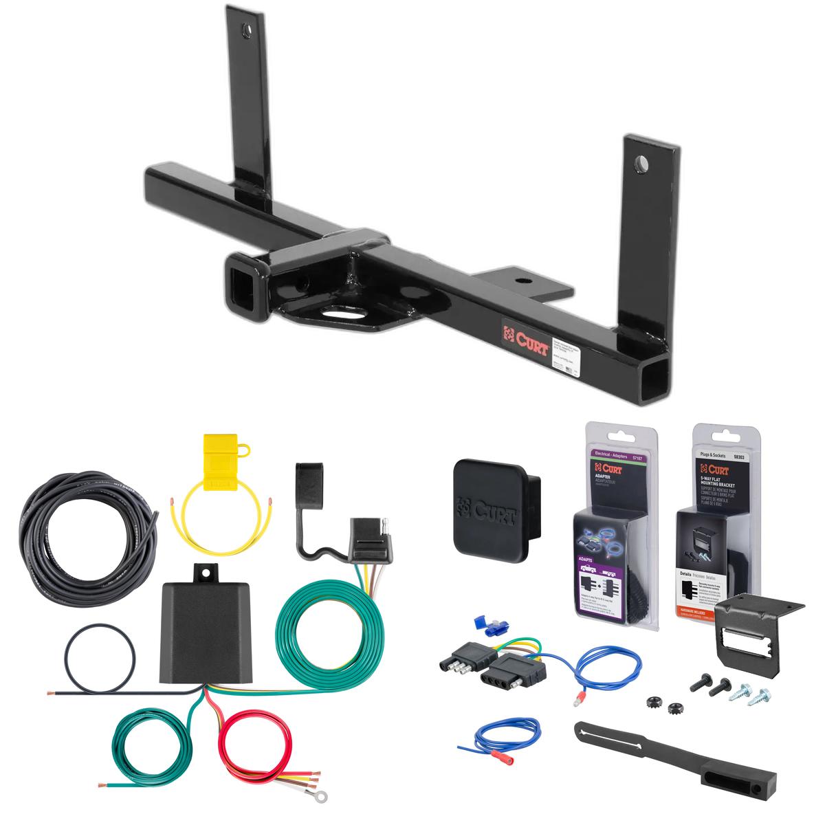 07 - 11 Chevrolet Aveo Sedan Curt 1-1/4" Class 1 Trailer Tow Hitch + 5-Flat Wiring Kit Tow Boat/Utility Trailer with Surge Brakes 11331 thumbnail 0