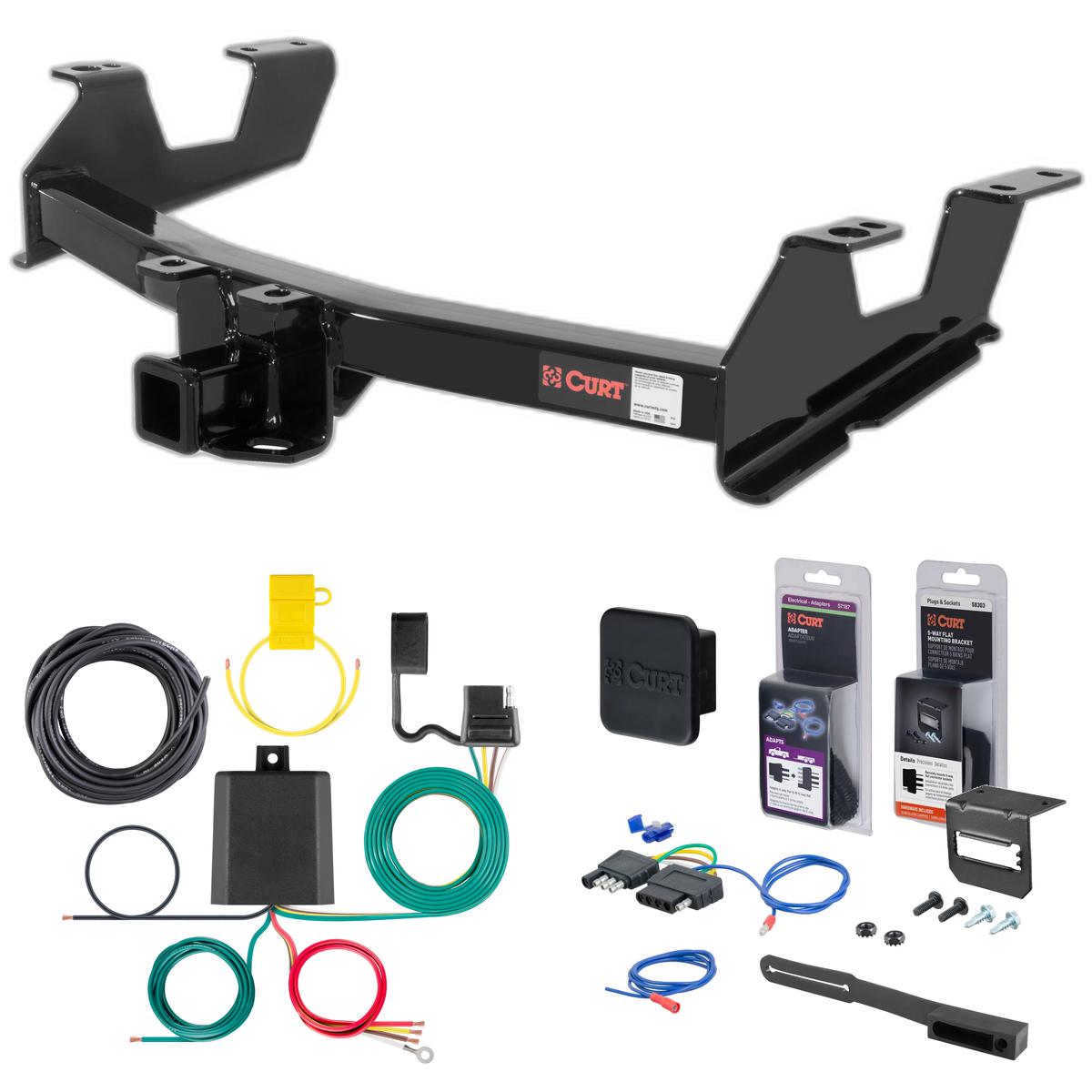 11 - 14 GMC Sierra 3500 HD 6' bed, excluding factory receiver, Tommy Gate lift or cab & chassis Curt 2" Class 4 Trailer Tow Hitch + 5-Flat Wiring Kit Tow Boat/Utility Trailer with Surge Brakes 14062 thumbnail 0