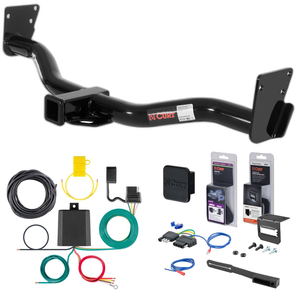 03 - 04 GMC Jimmy Down size Curt 2" Class 3 Trailer Tow Hitch + 5-Flat Wiring Kit Tow Boat/Utility Trailer with Surge Brakes 13300 thumbnail 0