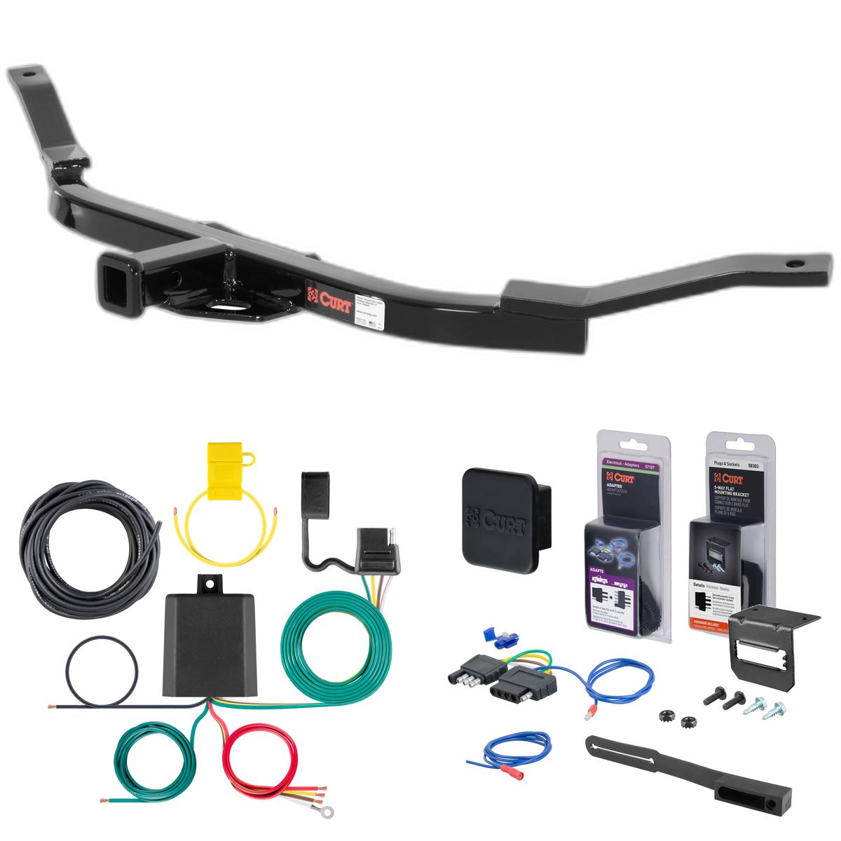 05 - 06 Honda Element Excluding SC Curt 1-1/4" Class 1 Trailer Tow Hitch + 5-Flat Wiring Kit Tow Boat/Utility Trailer with Surge Brakes 11700 thumbnail 0