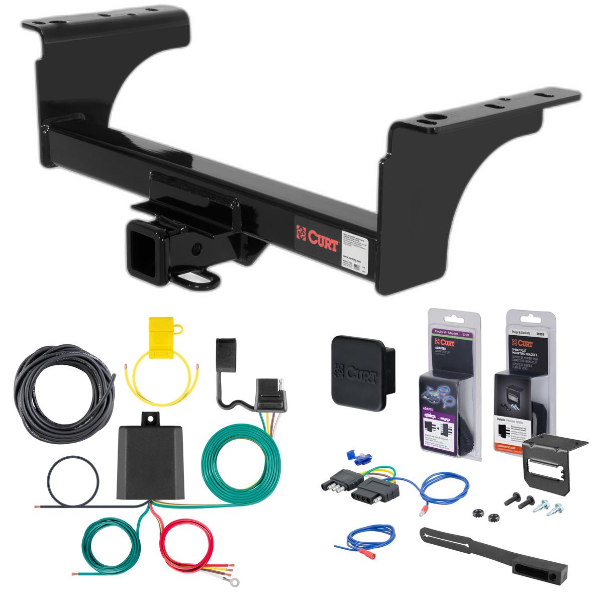 08 - 10 Dodge Ram 5500 Curt 2" Class 4 Trailer Tow Hitch + 5-Flat Wiring Kit Tow Boat/Utility Trailer with Surge Brakes 14070 thumbnail 0