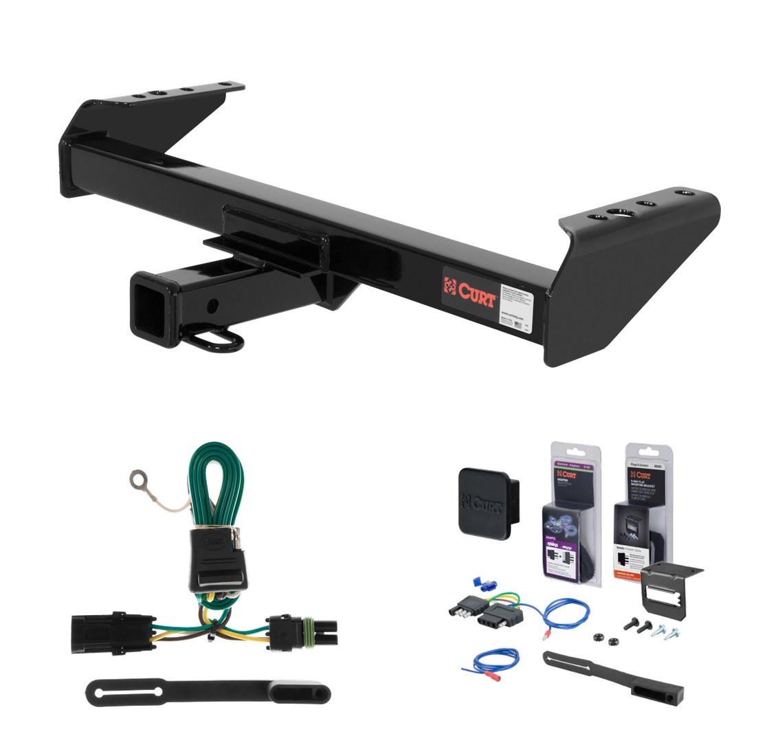 1985 - 1986 Chevrolet C10 Excluding 10" step bumper Curt 2" Class 3 Trailer Tow Hitch + 5-Flat Wiring Kit Tow Boat/Utility Trailer with Surge Brakes 13028 thumbnail 0