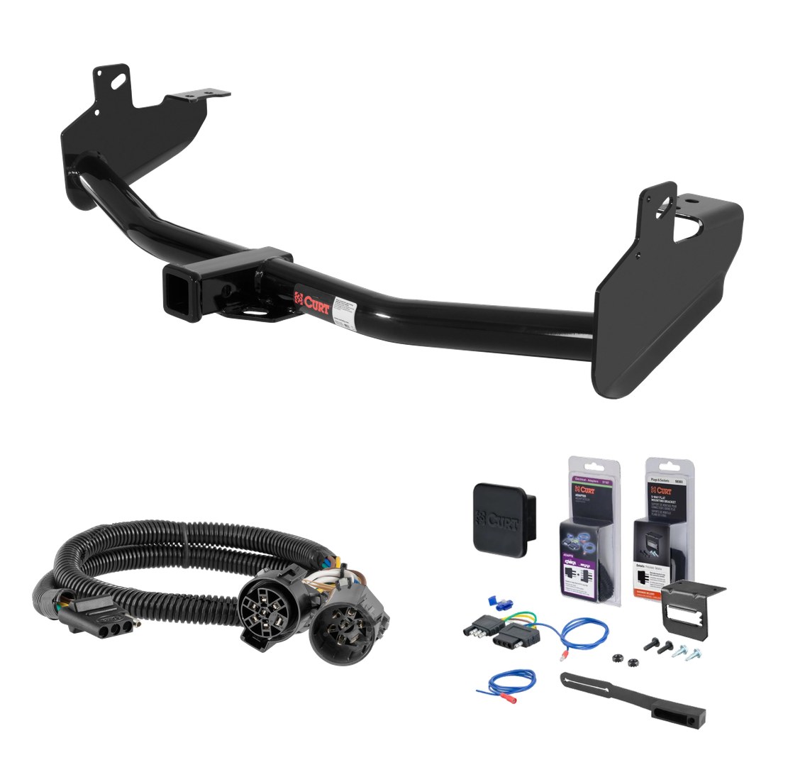 2004 - 2012 Chevrolet Colorado Curt 2" Class 3 Trailer Tow Hitch + 5-Flat Wiring Kit Tow Boat/Utility Trailer with Surge Brakes 13252 thumbnail 0