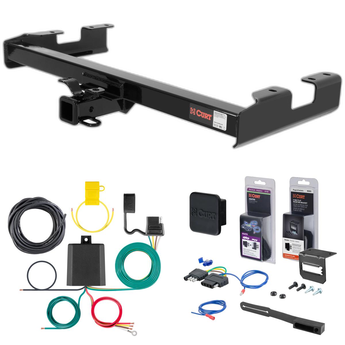 01 - 06 Chevrolet Silverado 3500 6' bed, excluding factory receiver, Tommy Gate lift or cab & chassis Curt 2" Class 3 Trailer Tow Hitch + 5-Flat Wiring Kit Tow Boat/Utility Trailer with Surge Brakes 13108 thumbnail 0