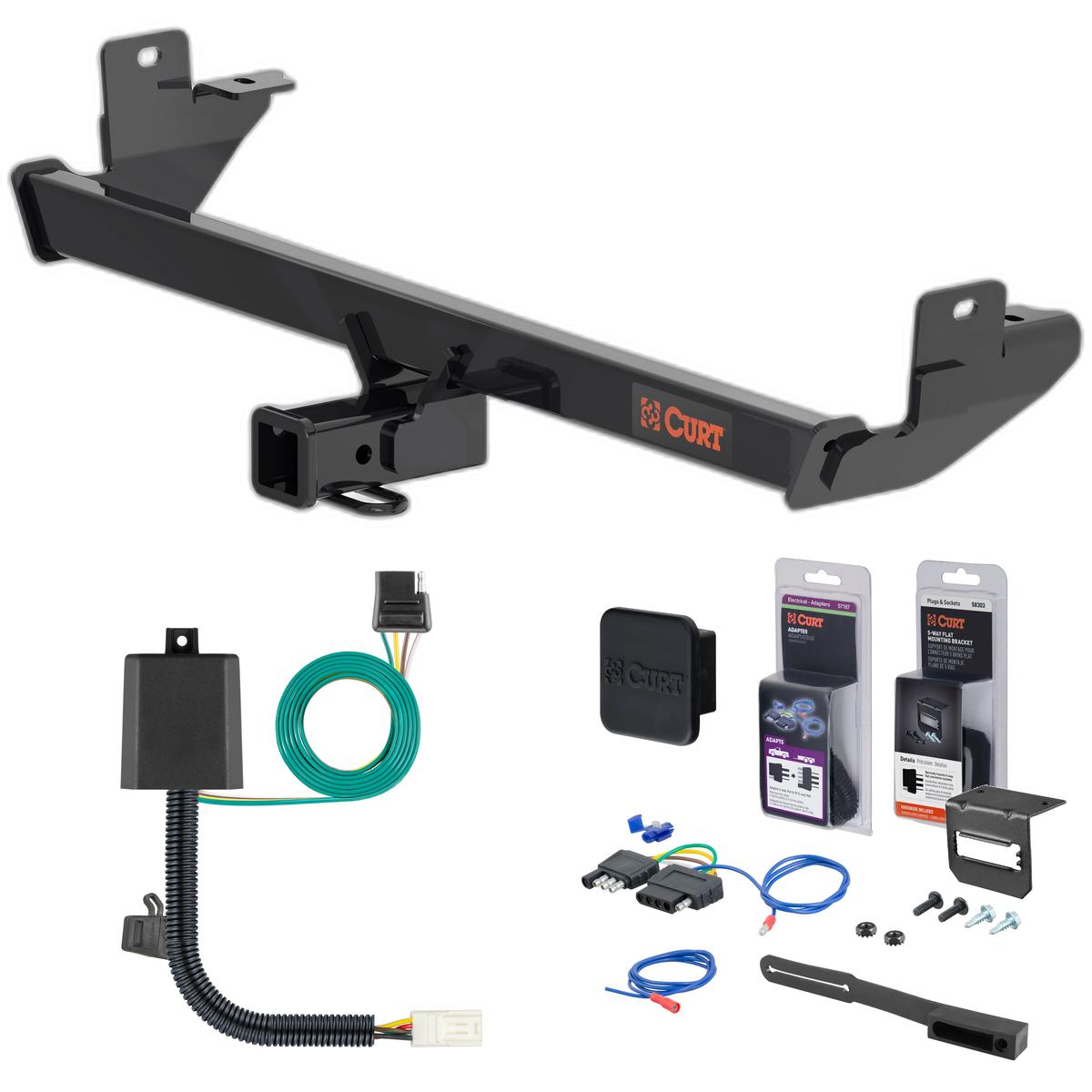 24 - 25 Mazda CX-90 Curt 2" Class 3 Trailer Tow Hitch + 5-Flat Wiring Kit Tow Boat/Utility Trailer with Surge Brakes 13568 thumbnail 0