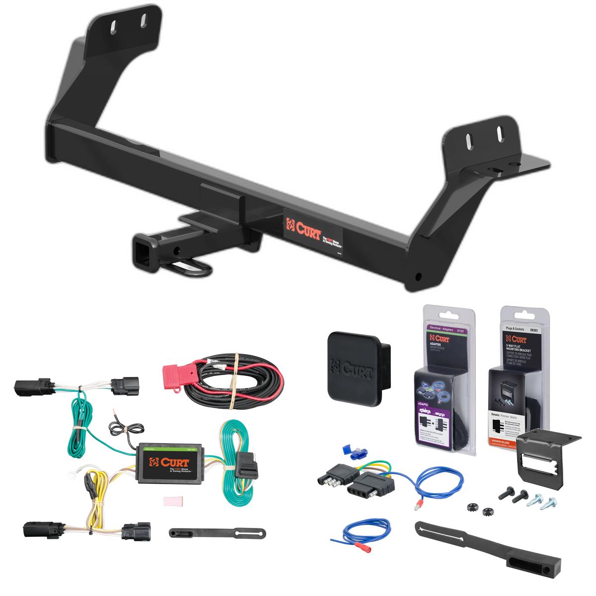 2017 Lincoln MKZ 3.0L AWD only Curt 1-1/4" Class 2 Trailer Tow Hitch + 5-Flat Wiring Kit Tow Boat/Utility Trailer with Surge Brakes 12164 thumbnail 0