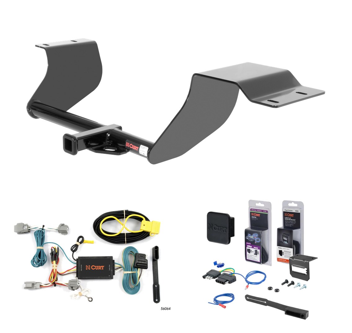 2011 - 2013 Ford Fiesta Hatchback Curt 1-1/4" Class 1 Trailer Tow Hitch + 5-Flat Wiring Kit Tow Boat/Utility Trailer with Surge Brakes 11067 thumbnail 0