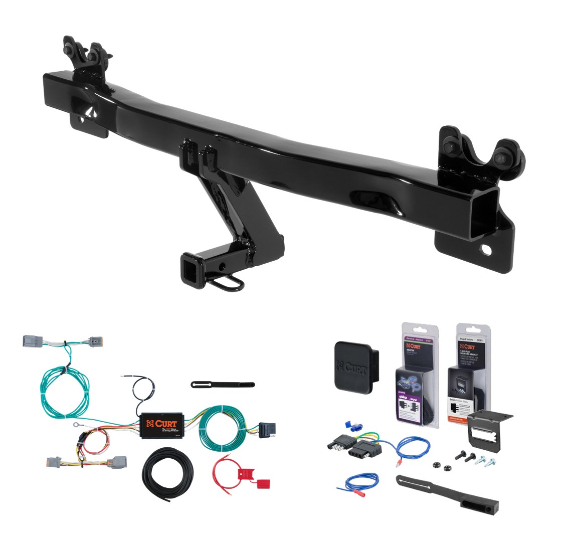 2015 - 2018 Volvo V60 Curt 1-1/4" Class 2 Trailer Tow Hitch + 5-Flat Wiring Kit Tow Boat/Utility Trailer with Surge Brakes 12066 thumbnail 0