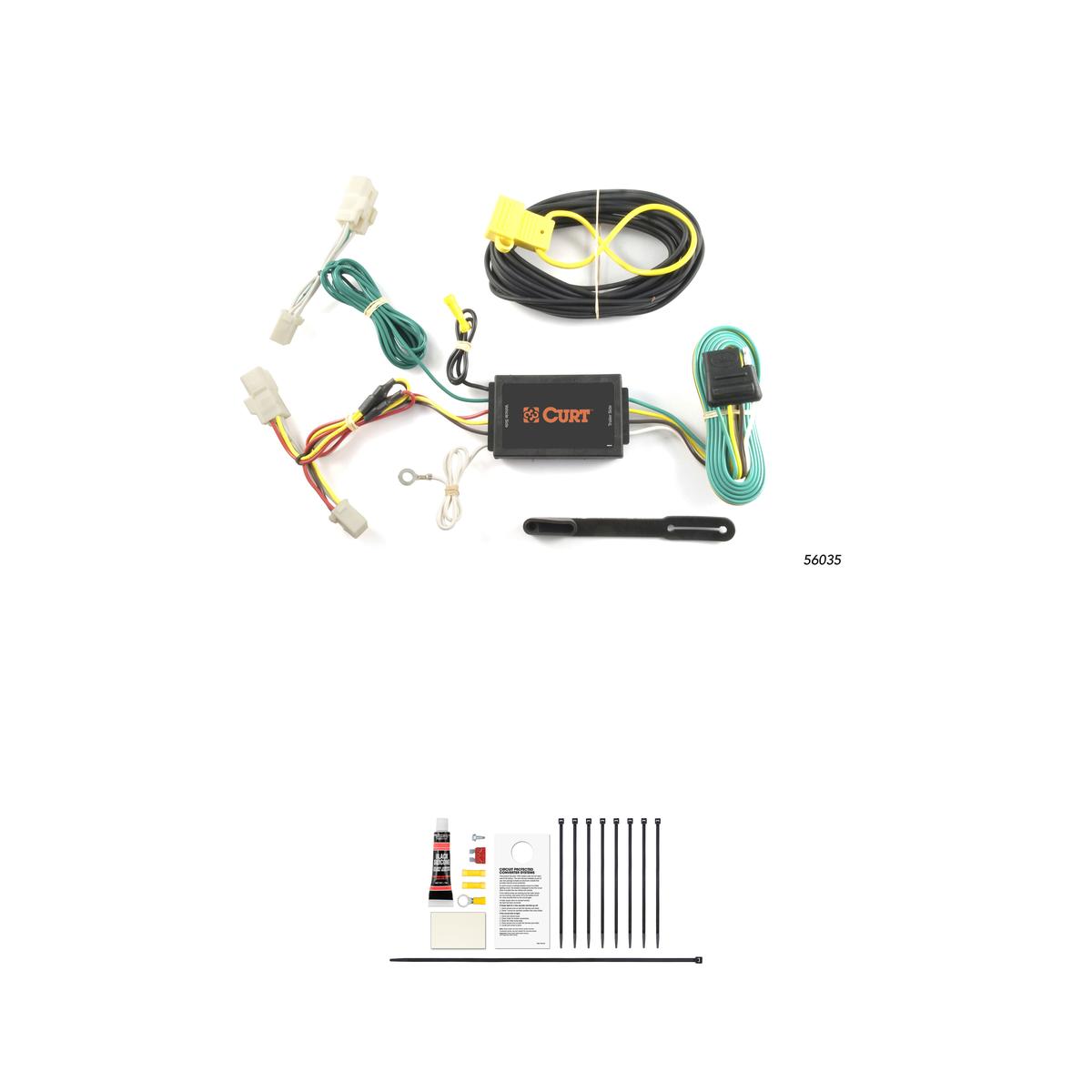 CURT Custom Wiring, 4-Way Flat, Select Toyota Matrix, Pontiac Vibe, Scion xB Trailer Connector Kit thumbnail 0