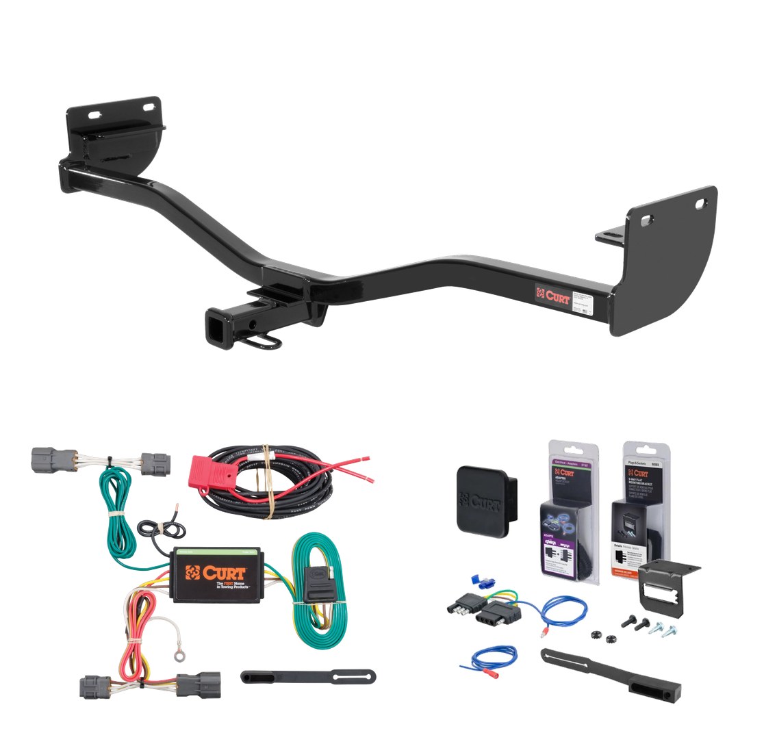 2010 - 2013 Kia Soul w/ LED taillights Curt 1-1/4" Class 1 Trailer Tow Hitch + 5-Flat Wiring Kit Tow Boat/Utility Trailer with Surge Brakes 11110 thumbnail 0