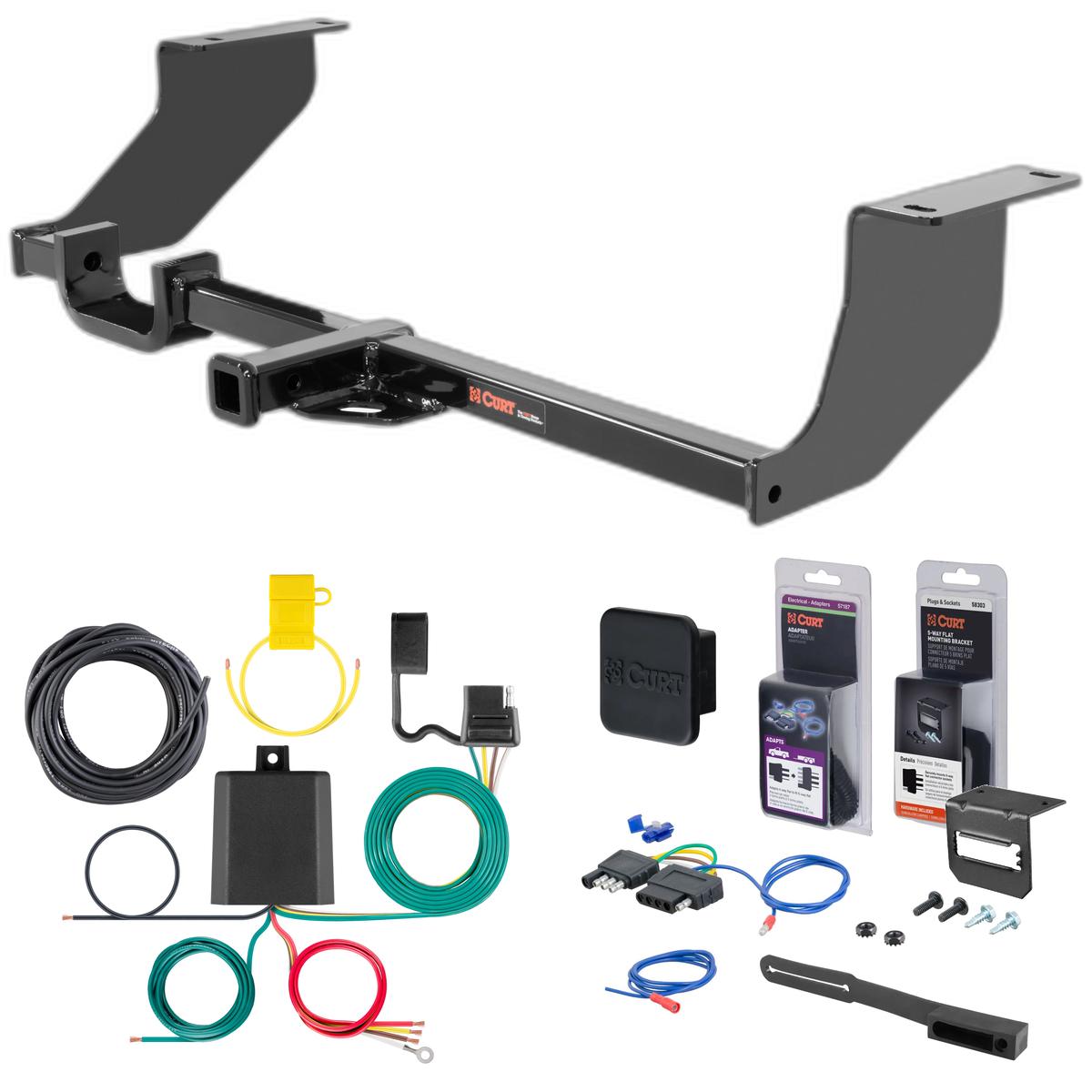 17 - 20 Chevrolet Sonic Hatchback, RS Curt 1-1/4" Class 1 Trailer Tow Hitch + 5-Flat Wiring Kit Tow Boat/Utility Trailer with Surge Brakes 11398 thumbnail 0