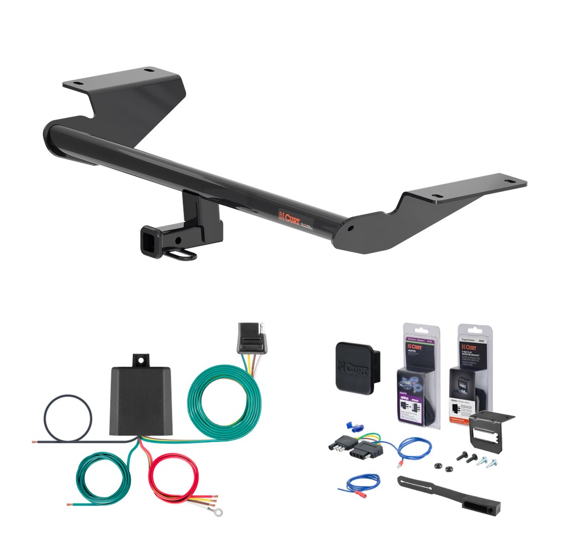 2018 - 2020 Hyundai Accent Sedan Curt 1-1/4" Class 1 Trailer Tow Hitch + 5-Flat Wiring Kit Tow Boat/Utility Trailer with Surge Brakes 11548 thumbnail 0