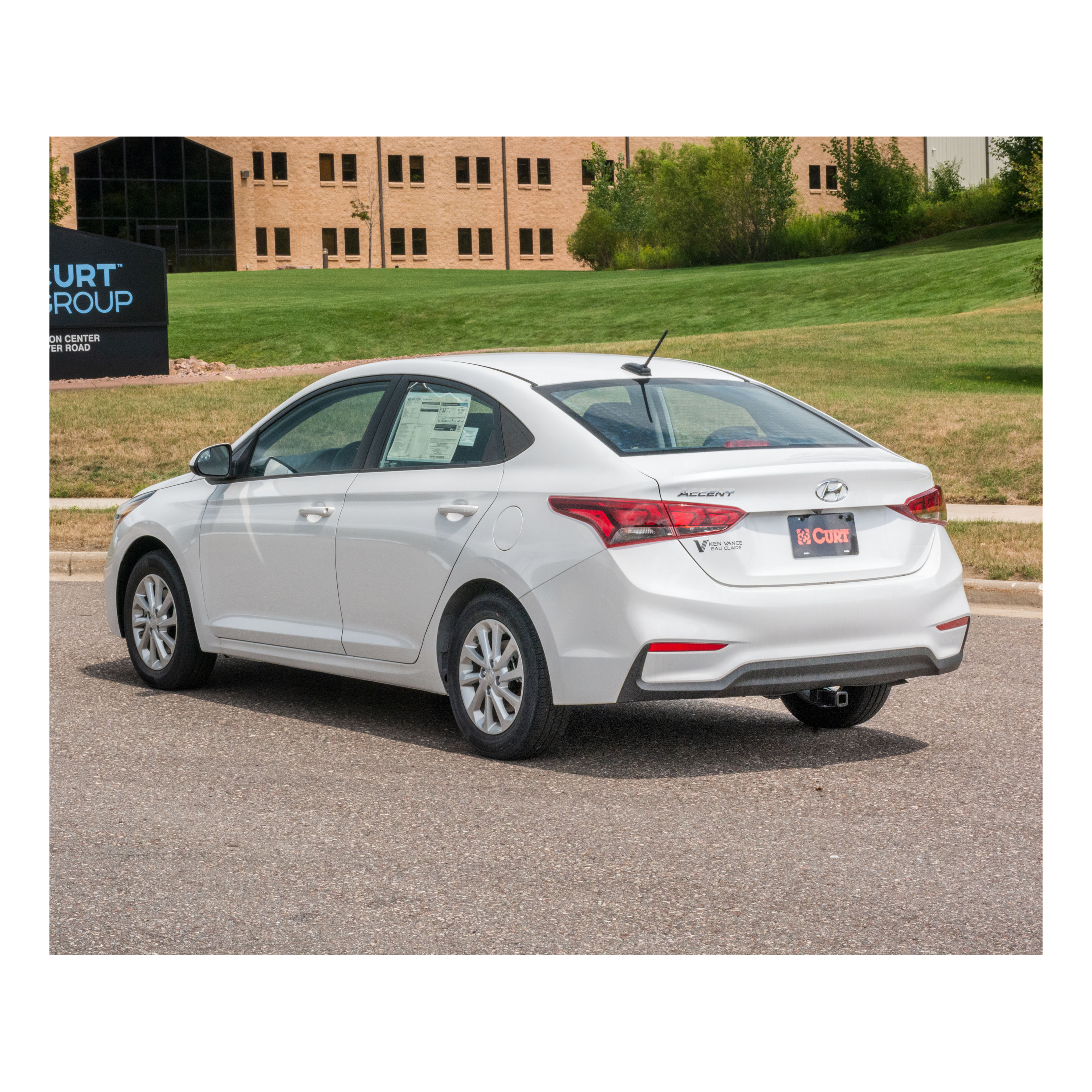 2018 - 2020 Hyundai Accent Sedan Curt 1-1/4" Class 1 Trailer Tow Hitch + 5-Flat Wiring Kit Tow Boat/Utility Trailer with Surge Brakes 11548 thumbnail 4