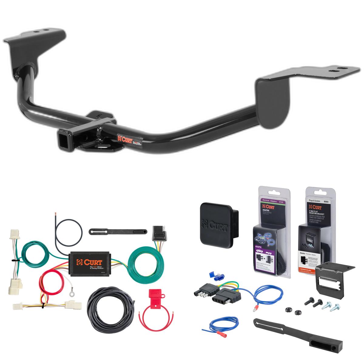 11 - 15 Hyundai Elantra Sedan Including Limited Curt 1-1/4" Class 1 Trailer Tow Hitch + 5-Flat Wiring Kit Tow Boat/Utility Trailer with Surge Brakes 11303 thumbnail 0