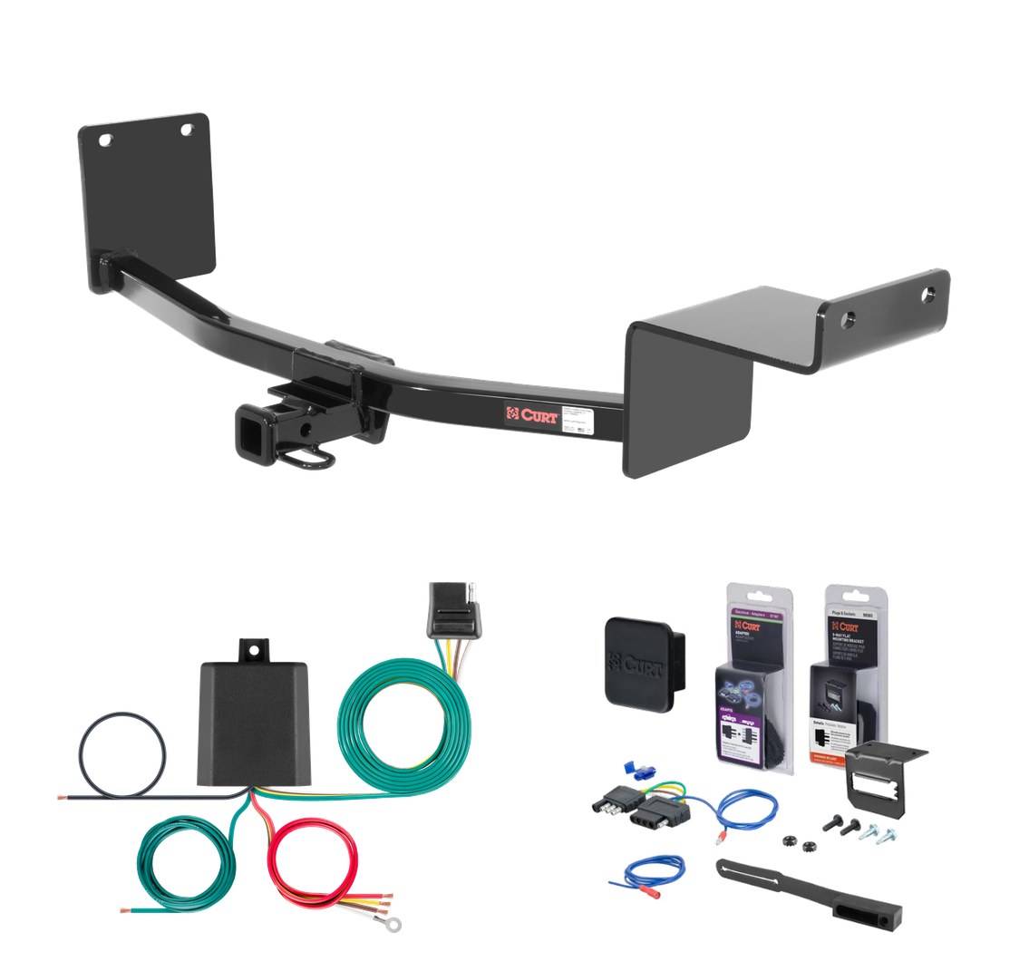 2006 - 2011 Hyundai Accent Sedan Curt 1-1/4" Class 1 Trailer Tow Hitch + 5-Flat Wiring Kit Tow Boat/Utility Trailer with Surge Brakes 11094 thumbnail 0
