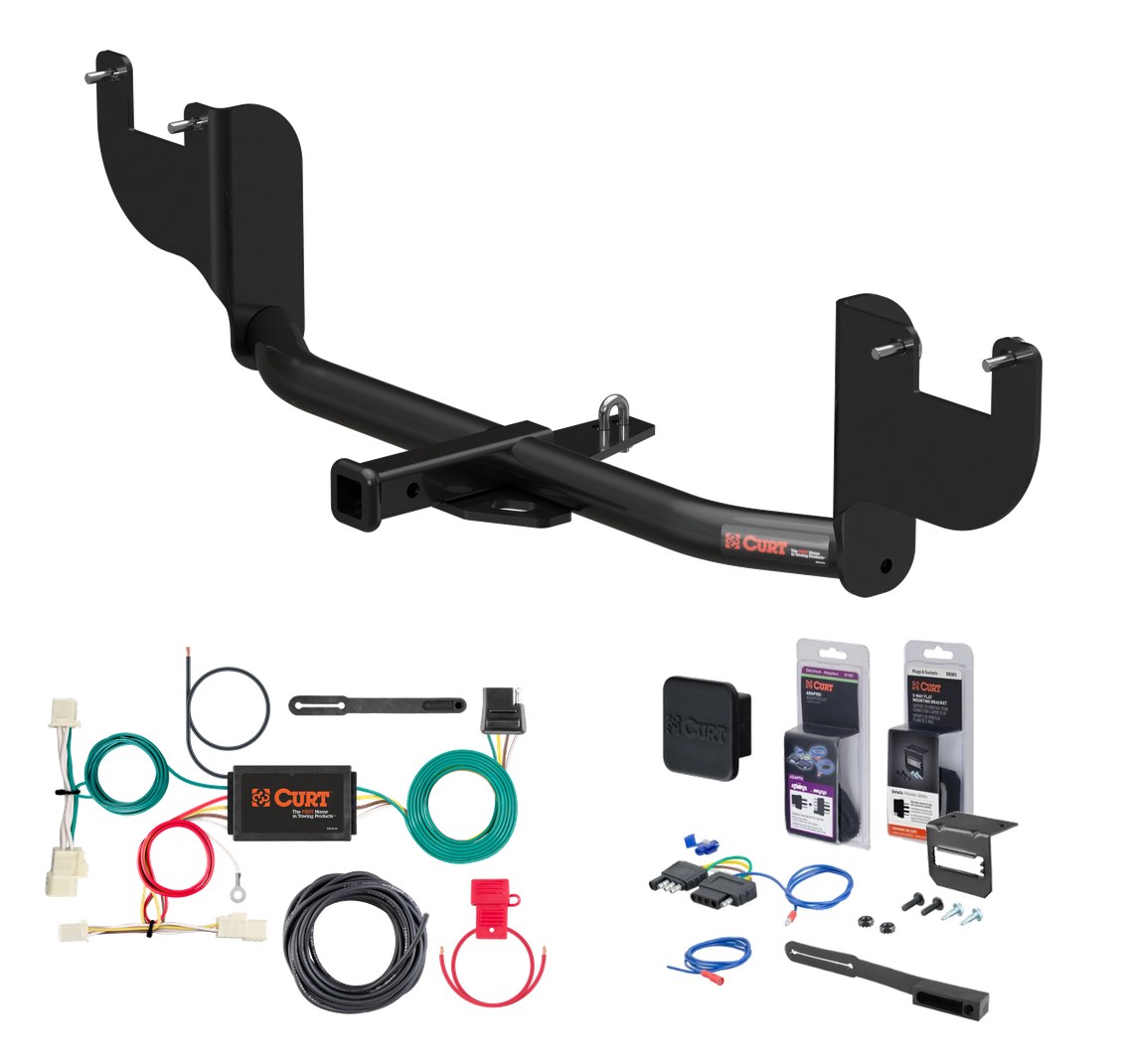 2017 - 2018 Hyundai Elantra Sedan, with factory recovery loop Curt 1-1/4" Class 1 Trailer Tow Hitch + 5-Flat Wiring Kit Tow Boat/Utility Trailer with Surge Brakes 11424 thumbnail 0