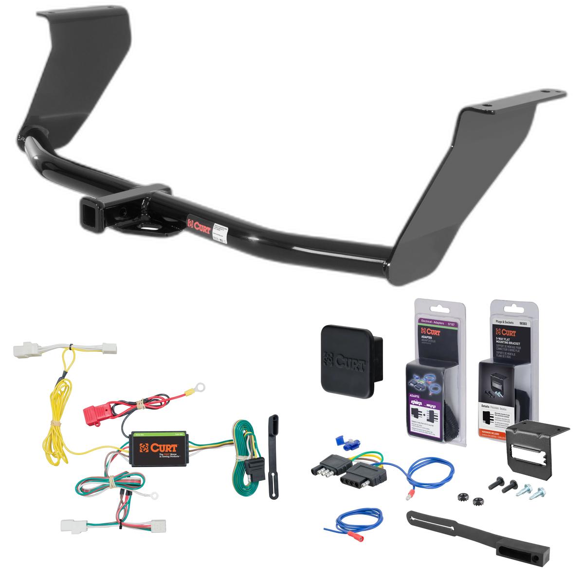 15 - 16 Hyundai Genesis Excluding 5.0 Curt 1-1/4" Class 2 Trailer Tow Hitch + 5-Flat Wiring Kit Tow Boat/Utility Trailer with Surge Brakes 12086 thumbnail 0