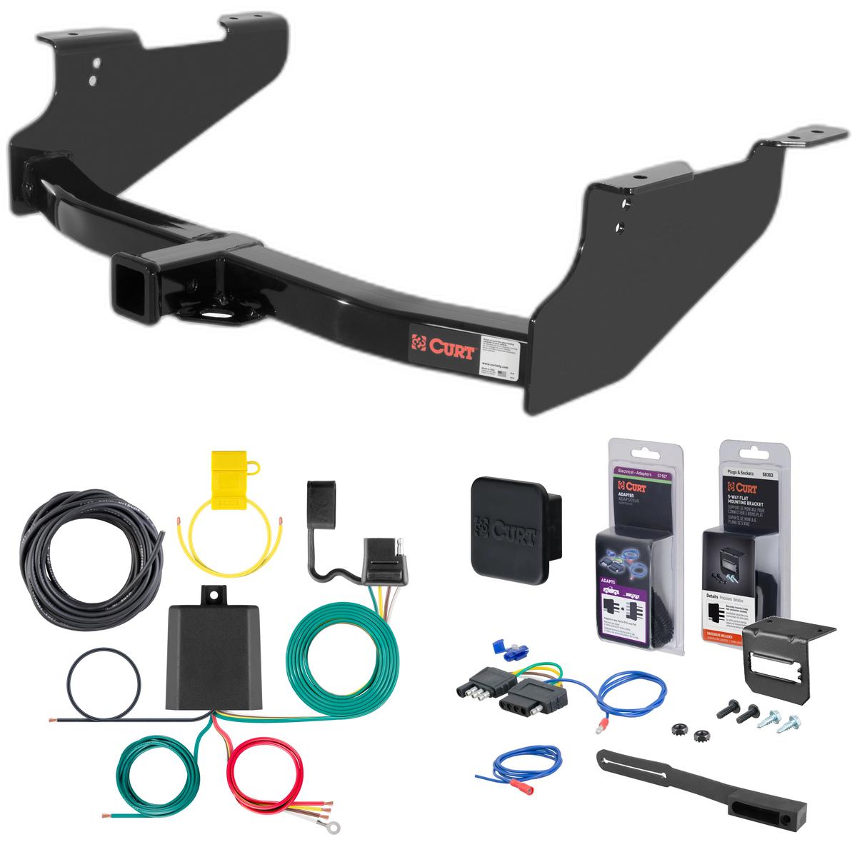 11 - 24 Ram 3500 8' bed, excluding factory receiver Curt 2" Class 4 Trailer Tow Hitch + 5-Flat Wiring Kit Tow Boat/Utility Trailer with Surge Brakes 14361 thumbnail 0