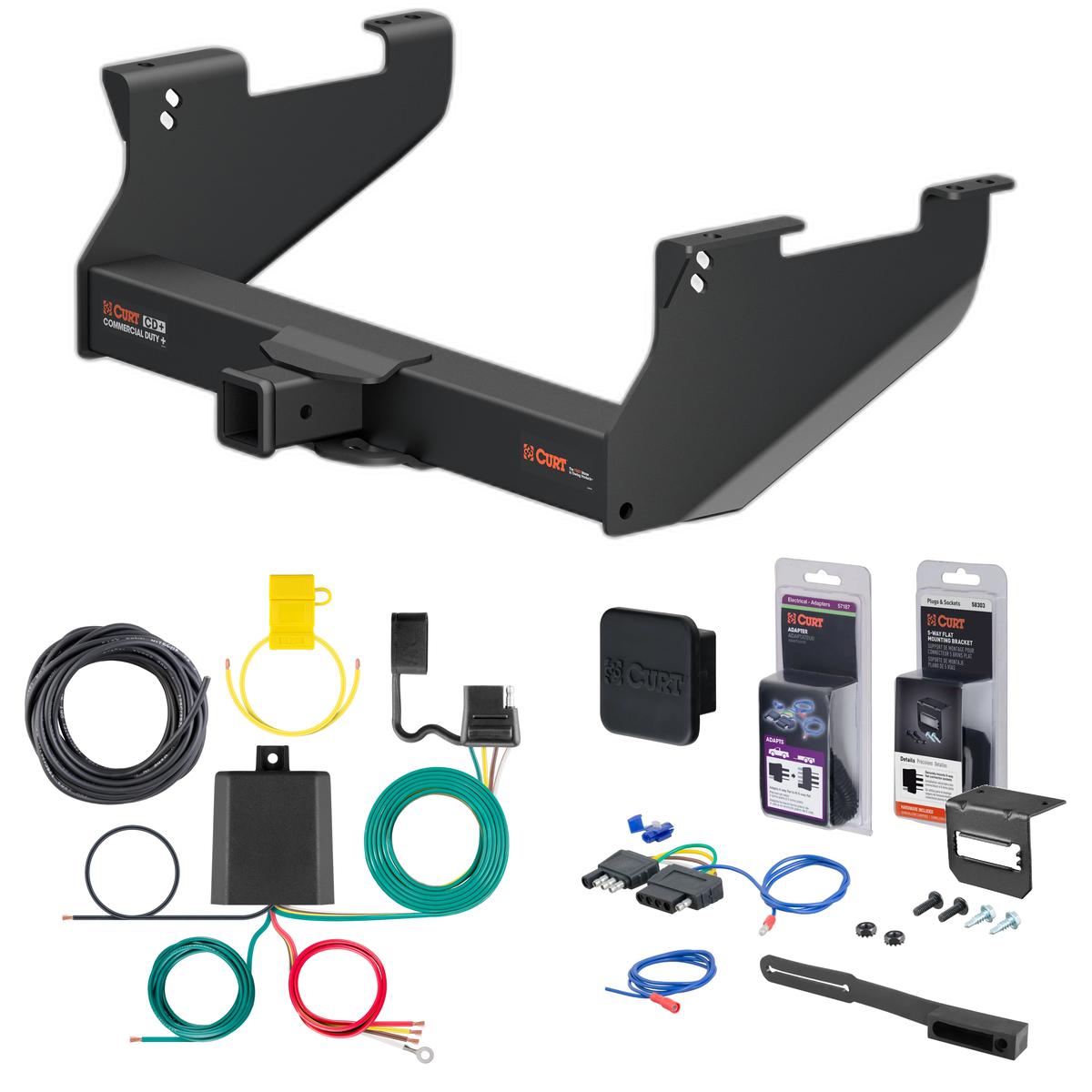 14 - 17 Ram 3500 8' bed, with or without factory receiver Curt 2-1/2" Class 5 Trailer Tow Hitch + 5-Flat Wiring Kit Tow Boat/Utility Trailer with Surge Brakes 15803 thumbnail 0