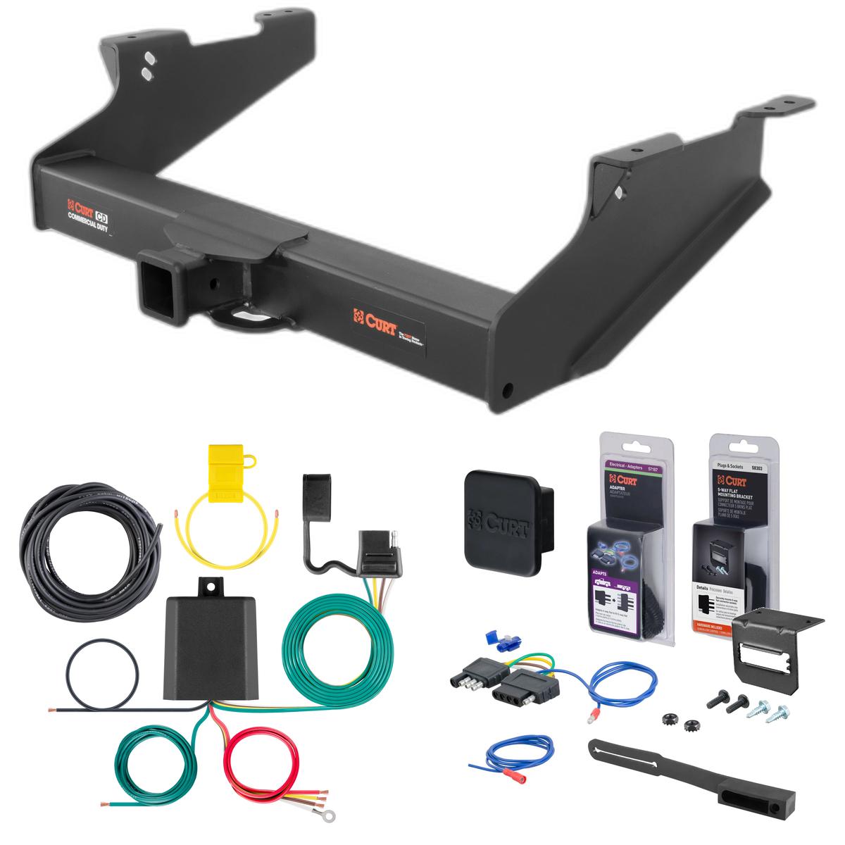 11 - 15 Ram 3500 8' bed, excluding factory receiver Curt 2-1/2" Class 5 Trailer Tow Hitch + 5-Flat Wiring Kit Tow Boat/Utility Trailer with Surge Brakes 15704 thumbnail 0
