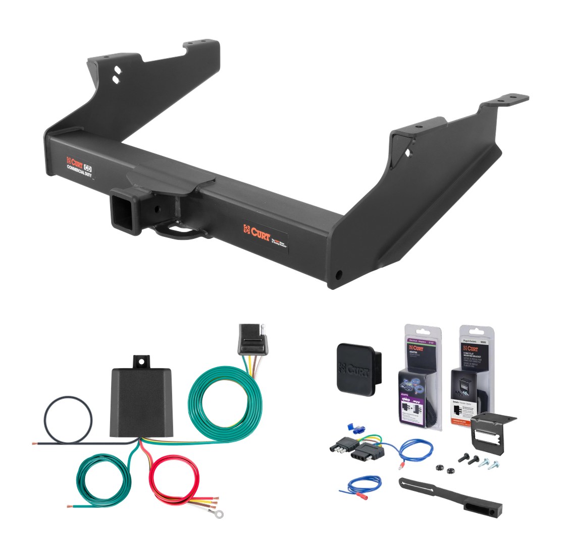 2011 - 2015 RAM 3500 8' bed, excluding factory receiver Curt 2-1/2" Class 5 Trailer Tow Hitch + 5-Flat Wiring Kit Tow Boat/Utility Trailer with Surge Brakes 15704 thumbnail 0