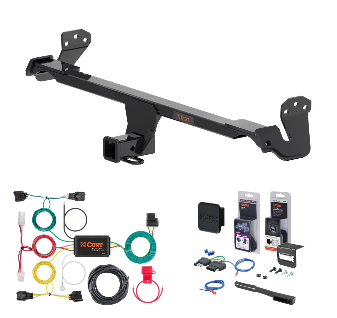2018 - 2023 Hyundai Kona Curt 2" Class 3 Trailer Tow Hitch + 5-Flat Wiring Kit Tow Boat/Utility Trailer with Surge Brakes 13610 thumbnail 0