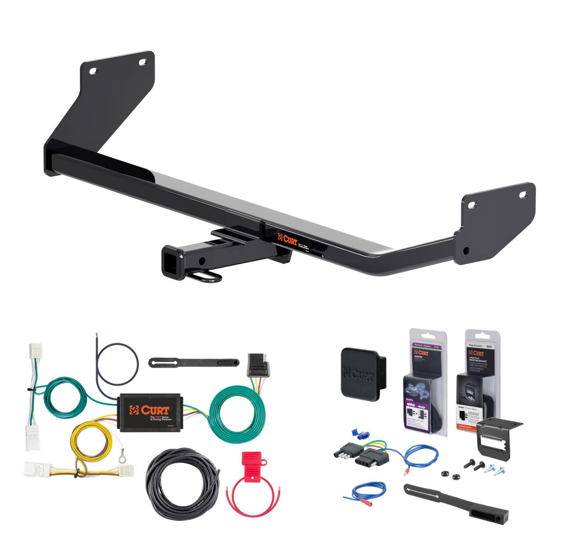 2017 - 2022 Hyundai Ioniq Excluding Electric or Plug-In Curt 1-1/4" Class 1 Trailer Tow Hitch + 5-Flat Wiring Kit Tow Boat/Utility Trailer with Surge Brakes 11486 thumbnail 0