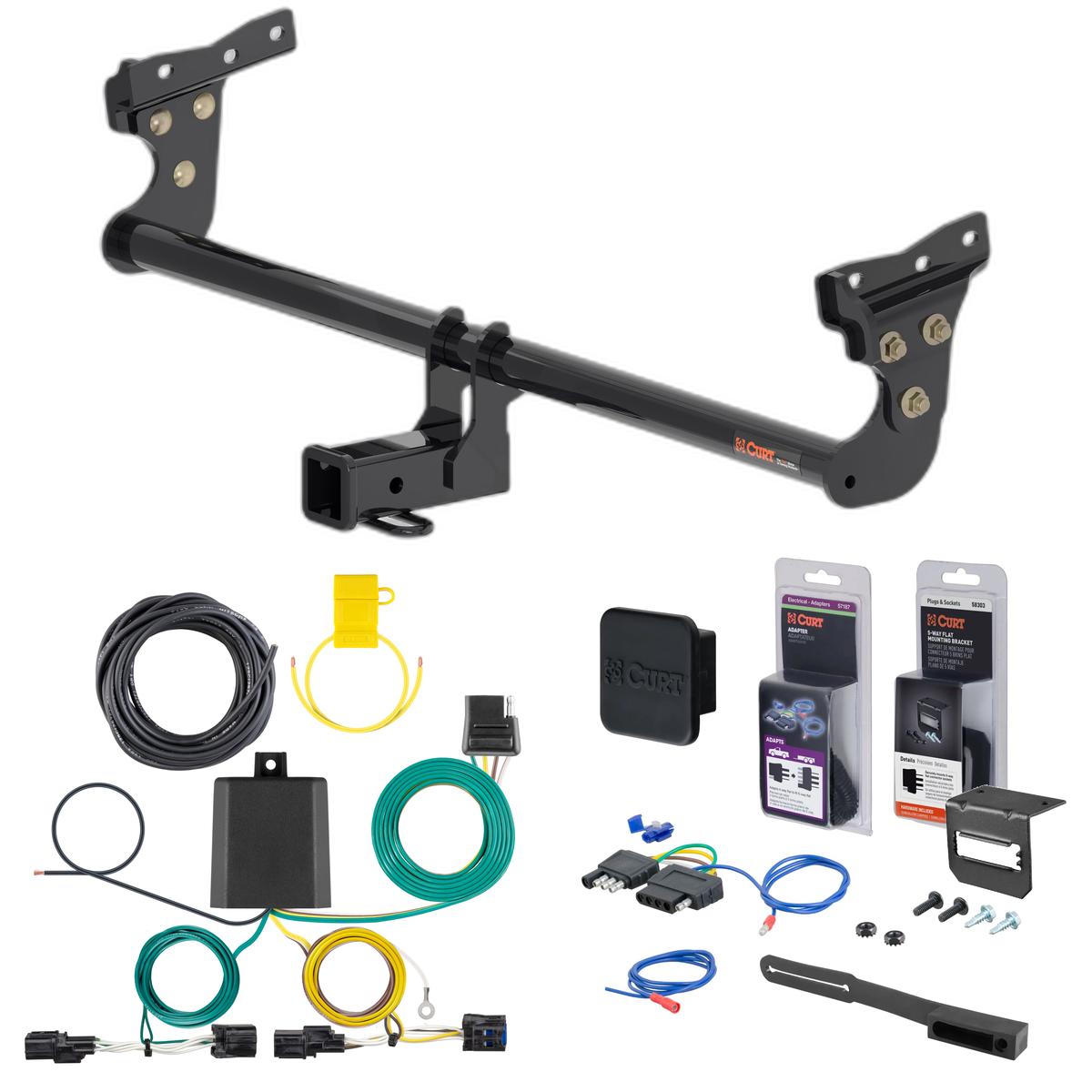 22 - 24 Hyundai Ioniq5 Curt 2" Class 3 Trailer Tow Hitch + 5-Flat Wiring Kit Tow Boat/Utility Trailer with Surge Brakes 13520 thumbnail 0