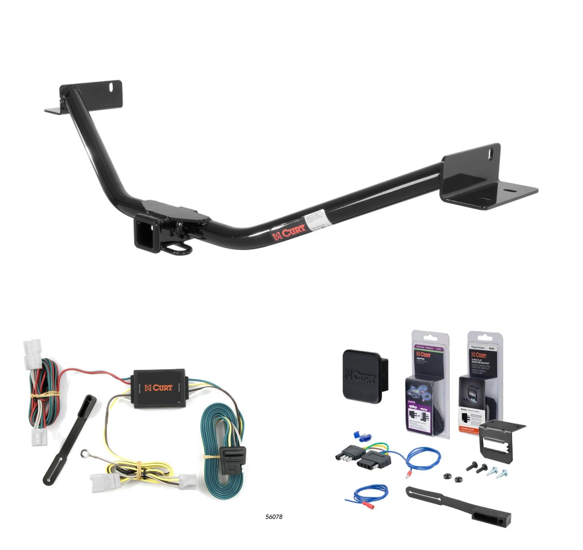 2010 - 2012 Hyundai Santa Fe Curt 2" Class 3 Trailer Tow Hitch + 5-Flat Wiring Kit Tow Boat/Utility Trailer with Surge Brakes 13073 thumbnail 0