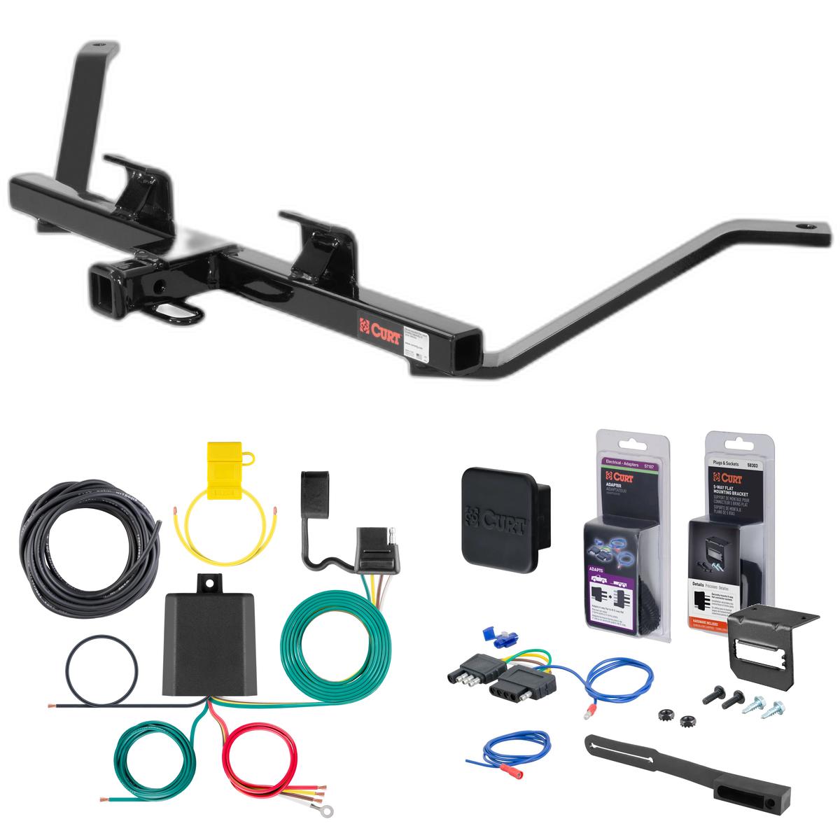 99 - 08 Saab 9-5 Sedan and wagon Curt 1-1/4" Class 1 Trailer Tow Hitch + 5-Flat Wiring Kit Tow Boat/Utility Trailer with Surge Brakes 11821 thumbnail 0