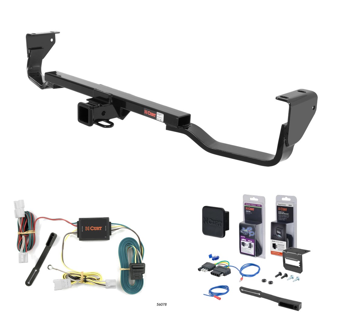 2007 - 2009 Hyundai Santa Fe Curt 2" Class 3 Trailer Tow Hitch + 5-Flat Wiring Kit Tow Boat/Utility Trailer with Surge Brakes 13538 thumbnail 0