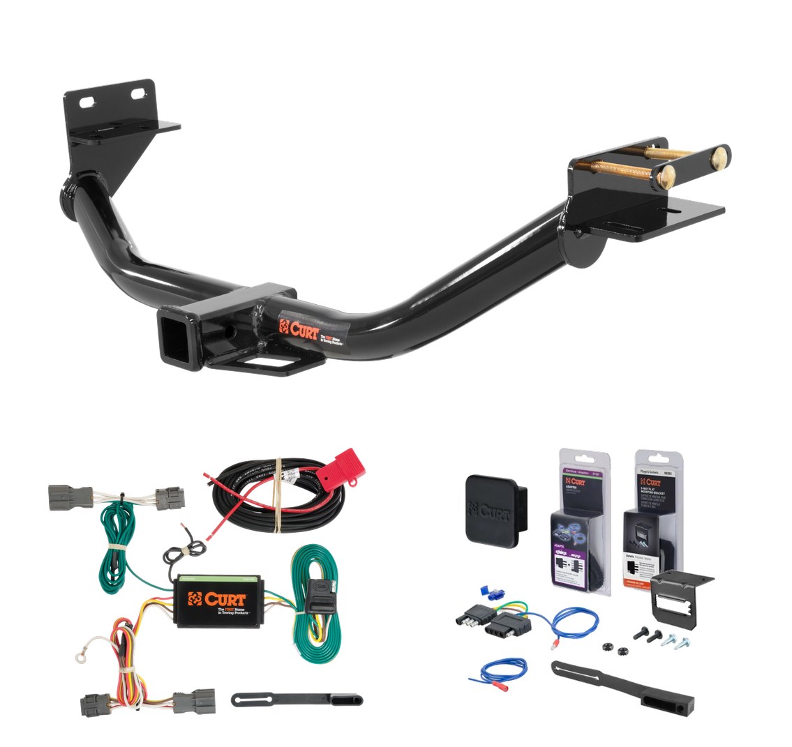 2013 - 2018 Hyundai Santa Fe Sport Curt 2" Class 3 Trailer Tow Hitch + 5-Flat Wiring Kit Tow Boat/Utility Trailer with Surge Brakes 13152 thumbnail 0