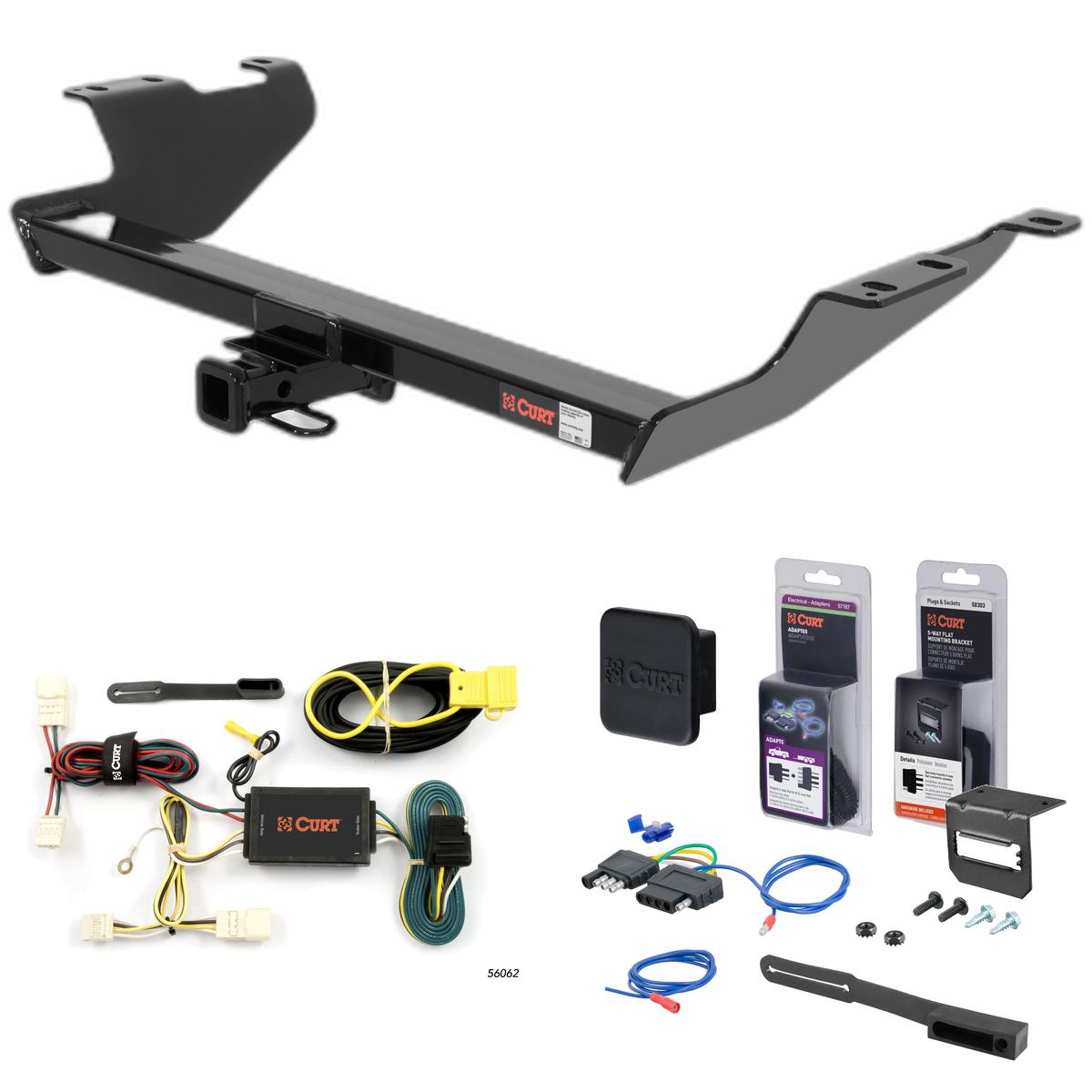 08 - 10 Scion xB Curt 1-1/4" Class 2 Trailer Tow Hitch + 5-Flat Wiring Kit Tow Boat/Utility Trailer with Surge Brakes 12490 thumbnail 0