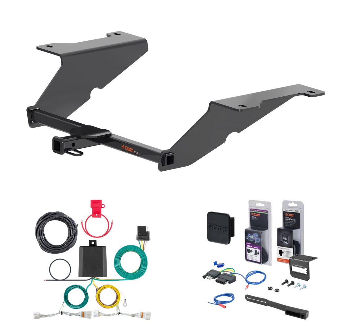 2020 - 2023 Hyundai Sonata Excluding Hybrid Curt 1-1/4" Class 1 Trailer Tow Hitch + 5-Flat Wiring Kit Tow Boat/Utility Trailer with Surge Brakes 11619 thumbnail 0