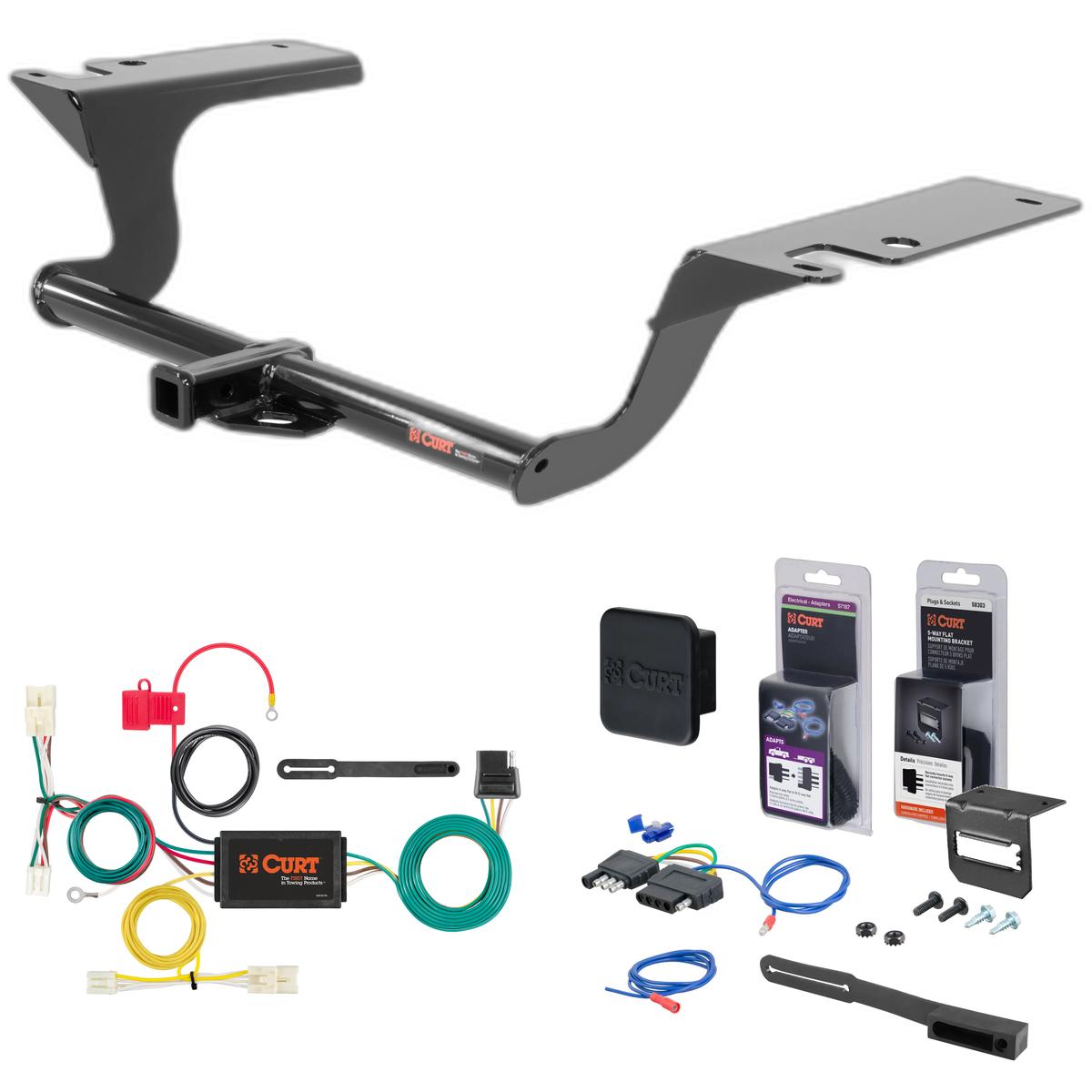 16 - 17 Hyundai Sonata Hybrid Only Curt 1-1/4" Class 1 Trailer Tow Hitch + 5-Flat Wiring Kit Tow Boat/Utility Trailer with Surge Brakes 11402 thumbnail 0