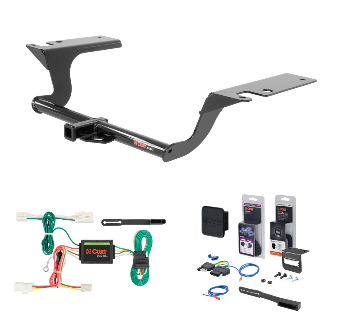 2016 - 2017 Hyundai Sonata Hybrid Only Curt 1-1/4" Class 1 Trailer Tow Hitch + 5-Flat Wiring Kit Tow Boat/Utility Trailer with Surge Brakes 11402 thumbnail 0