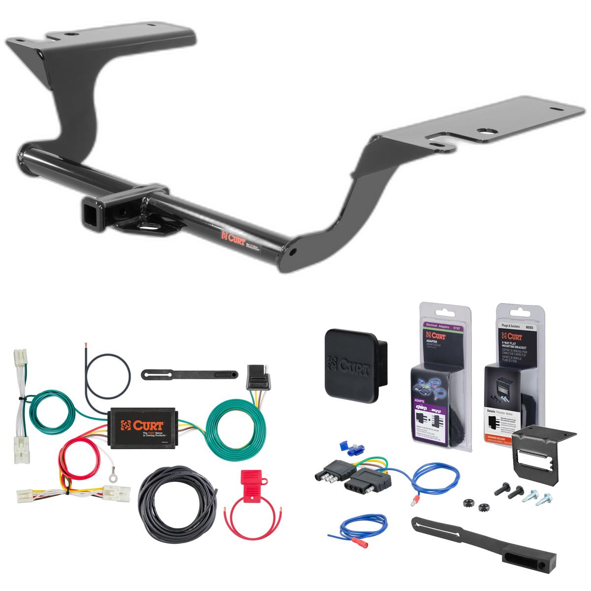 18 - 19 Hyundai Sonata Curt 1-1/4" Class 1 Trailer Tow Hitch + 5-Flat Wiring Kit Tow Boat/Utility Trailer with Surge Brakes 11402 thumbnail 0