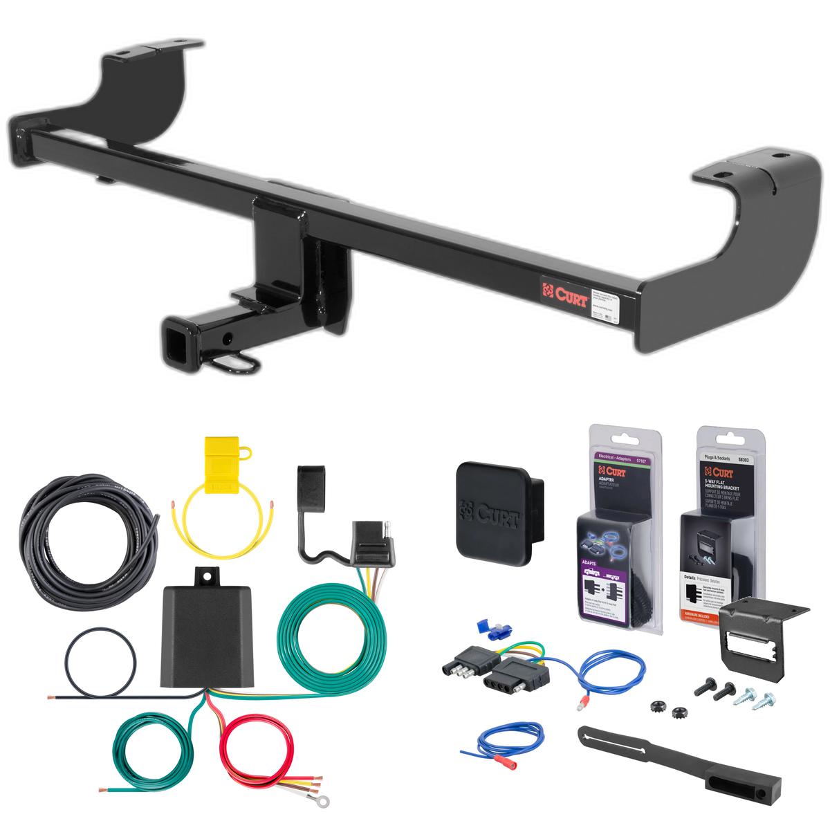 2007 Scion xB Curt 1-1/4" Class 1 Trailer Tow Hitch + 5-Flat Wiring Kit Tow Boat/Utility Trailer with Surge Brakes 11487 thumbnail 0