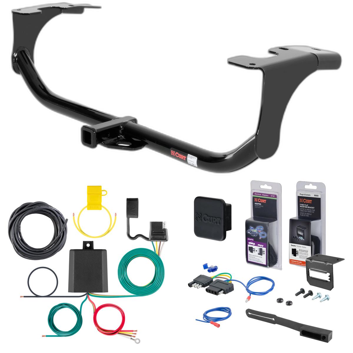 08 - 15 Smart Fortwo Excluding Brabus Curt 1-1/4" Class 1 Trailer Tow Hitch + 5-Flat Wiring Kit Tow Boat/Utility Trailer with Surge Brakes 11020 thumbnail 0