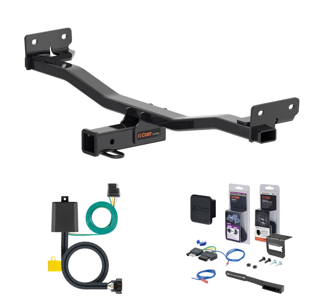2022 - 2024 Hyundai Tucson Curt 2" Class 3 Trailer Tow Hitch + 5-Flat Wiring Kit Tow Boat/Utility Trailer with Surge Brakes 13485 thumbnail 0