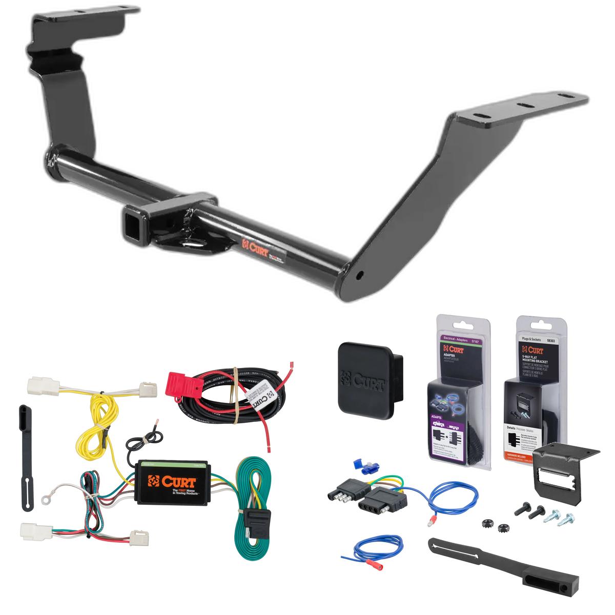 13 - 20 Subaru BRZ Curt 1-1/4" Class 1 Trailer Tow Hitch + 5-Flat Wiring Kit Tow Boat/Utility Trailer with Surge Brakes 11379 thumbnail 0