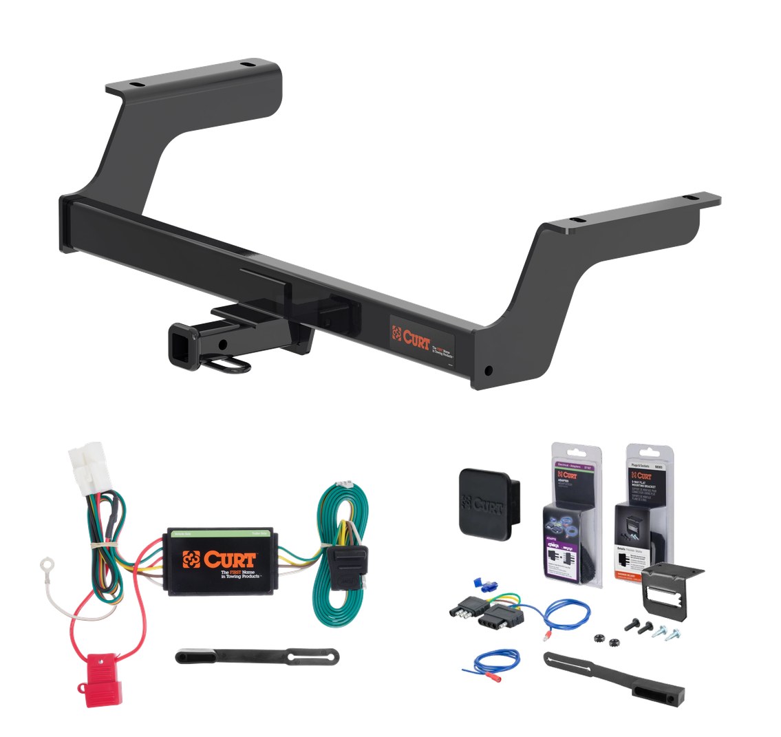 2018 - 2023 Subaru Crosstrek Excluding hybrid Curt 1-1/4" Class 2 Trailer Tow Hitch + 5-Flat Wiring Kit Tow Boat/Utility Trailer with Surge Brakes 12184 thumbnail 0