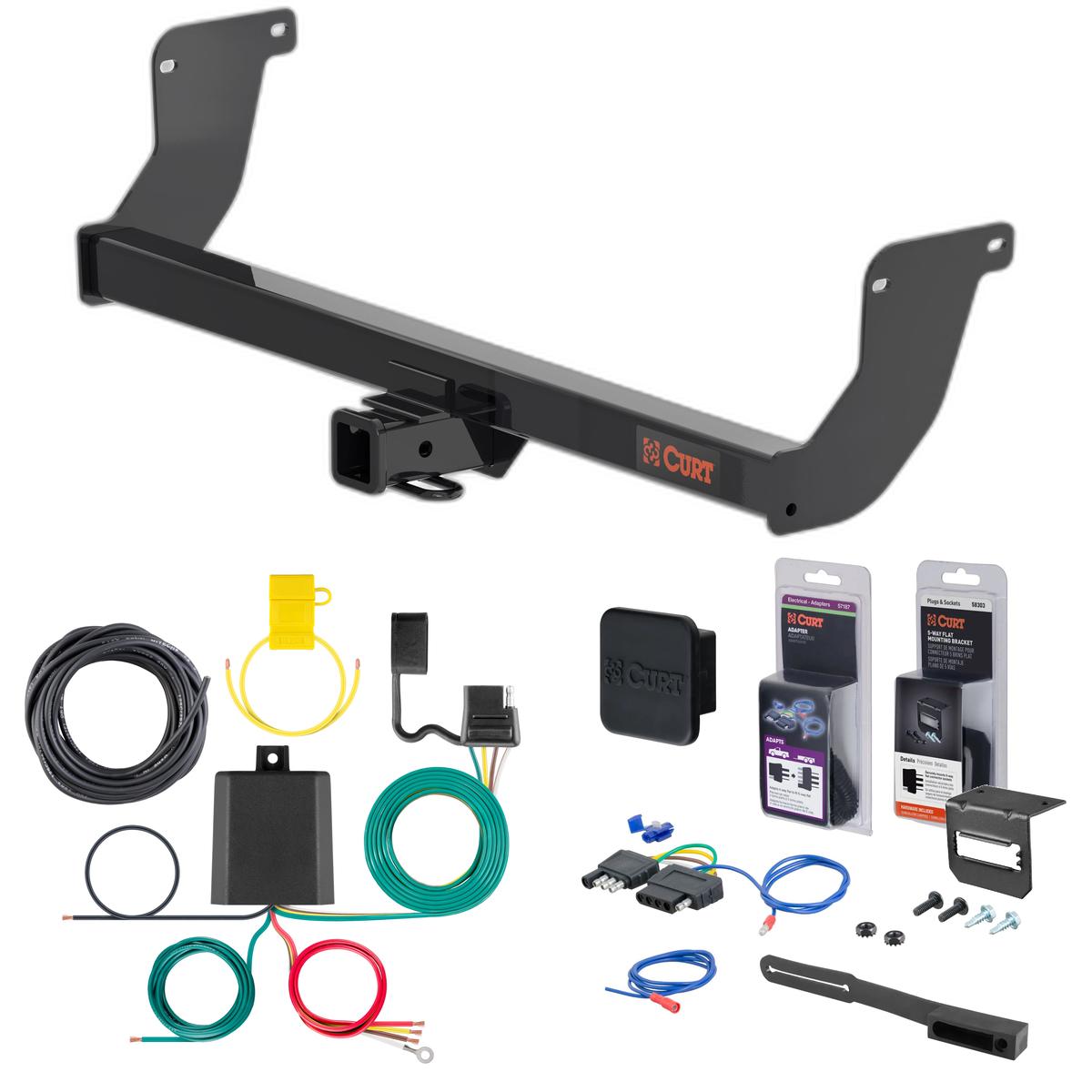 23 - 24 Lexus RX350h Curt 2" Class 3 Trailer Tow Hitch + 5-Flat Wiring Kit Tow Boat/Utility Trailer with Surge Brakes 13579 thumbnail 0